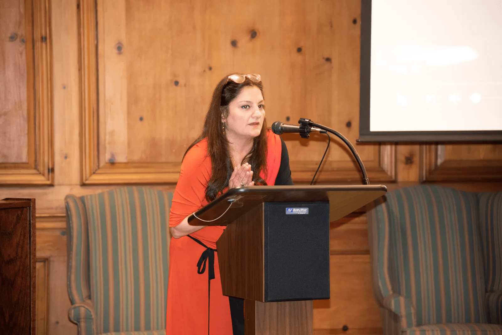 Dr. Afridi speaks at Manhattan College.